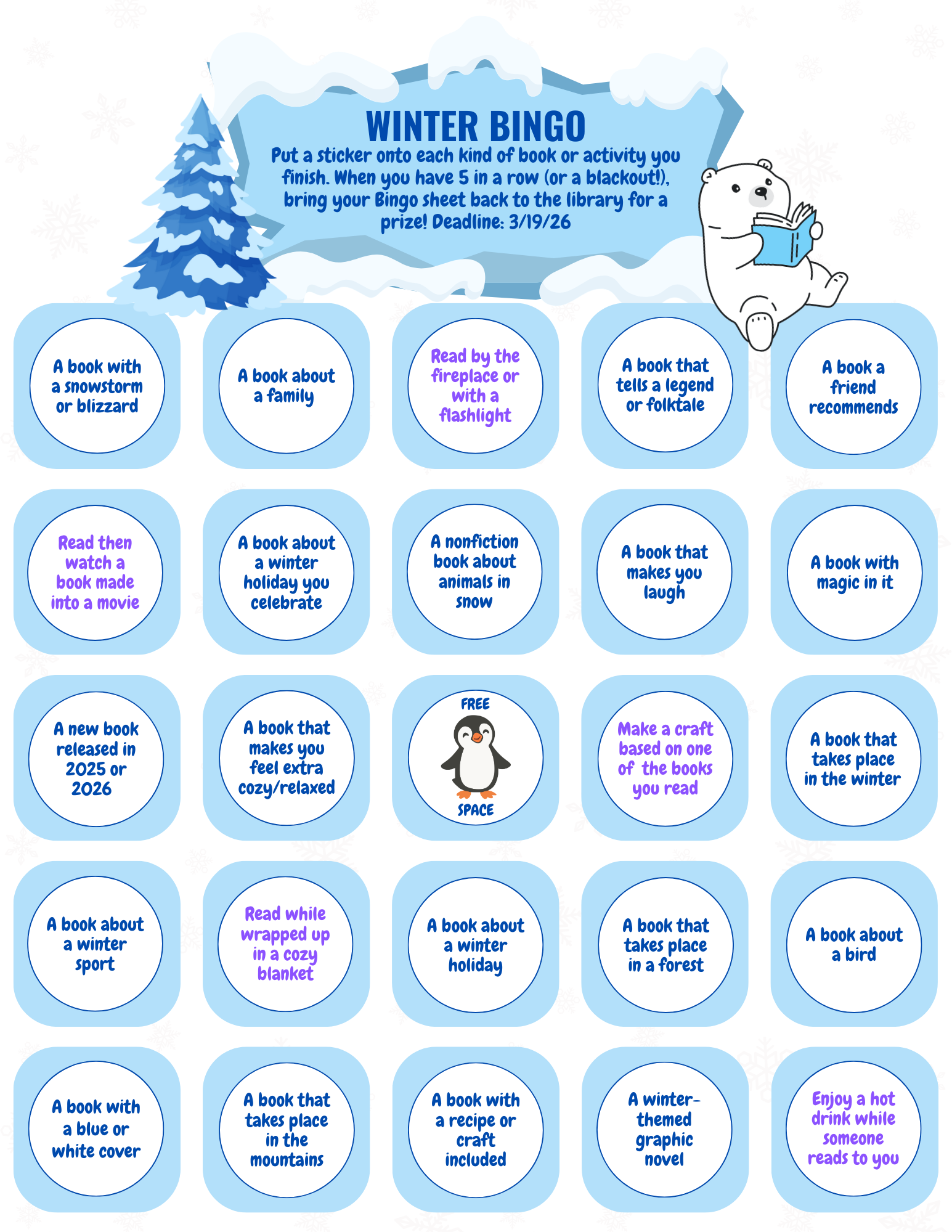 YS WINTER BINGO 2026